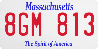 MA license plate 8GM813