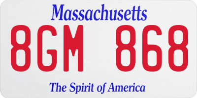 MA license plate 8GM868