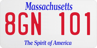 MA license plate 8GN101