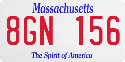 MA license plate 8GN156