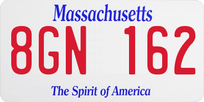 MA license plate 8GN162