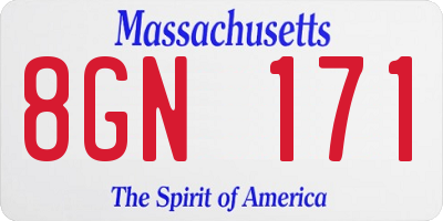 MA license plate 8GN171