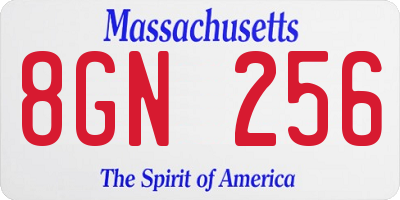 MA license plate 8GN256