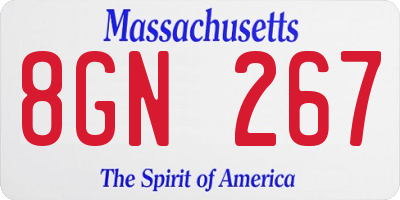 MA license plate 8GN267