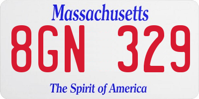 MA license plate 8GN329