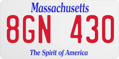 MA license plate 8GN430