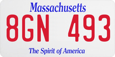 MA license plate 8GN493