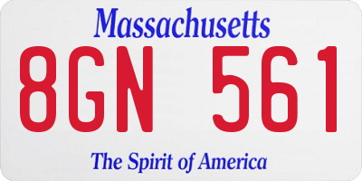 MA license plate 8GN561