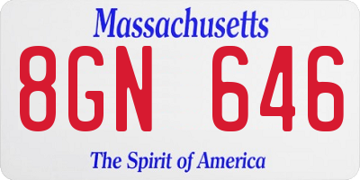 MA license plate 8GN646