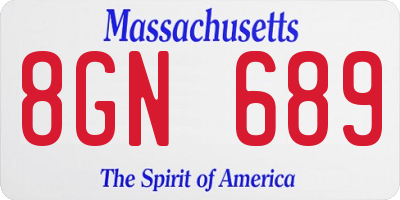 MA license plate 8GN689