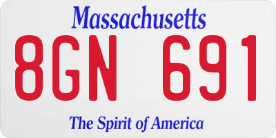 MA license plate 8GN691