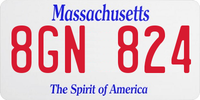 MA license plate 8GN824