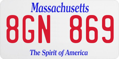 MA license plate 8GN869