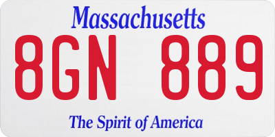 MA license plate 8GN889
