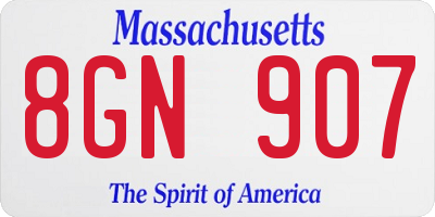 MA license plate 8GN907