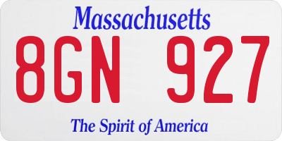 MA license plate 8GN927