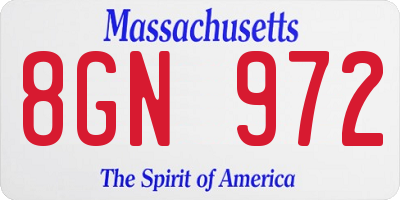 MA license plate 8GN972