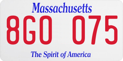 MA license plate 8GO075