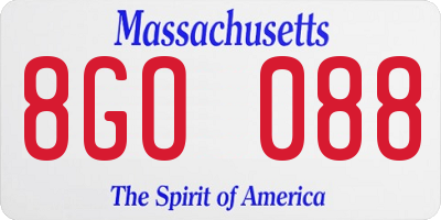 MA license plate 8GO088