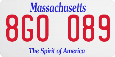 MA license plate 8GO089