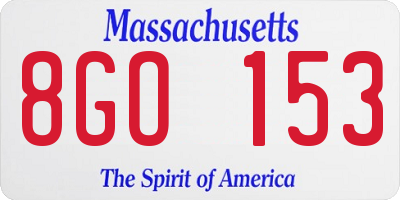 MA license plate 8GO153