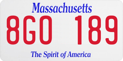 MA license plate 8GO189