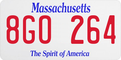 MA license plate 8GO264