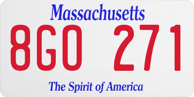 MA license plate 8GO271