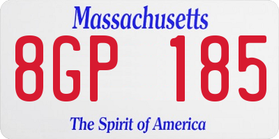 MA license plate 8GP185