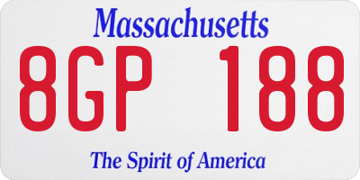 MA license plate 8GP188