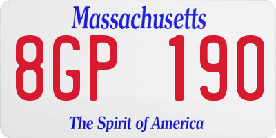 MA license plate 8GP190