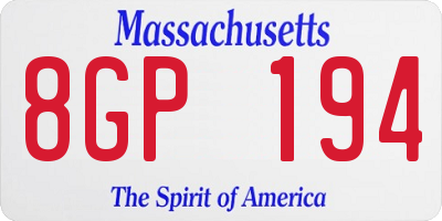 MA license plate 8GP194