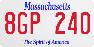 MA license plate 8GP240