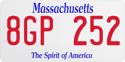 MA license plate 8GP252