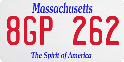 MA license plate 8GP262