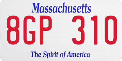 MA license plate 8GP310