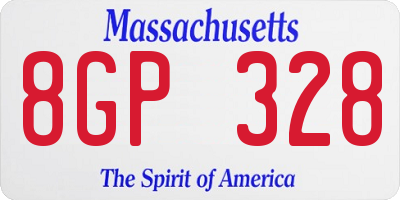 MA license plate 8GP328