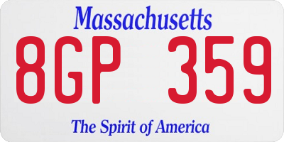 MA license plate 8GP359
