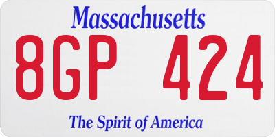MA license plate 8GP424
