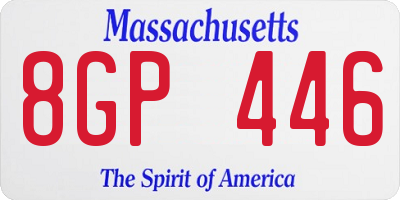 MA license plate 8GP446