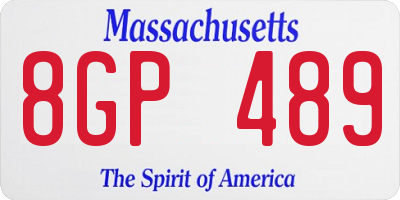 MA license plate 8GP489