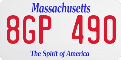 MA license plate 8GP490