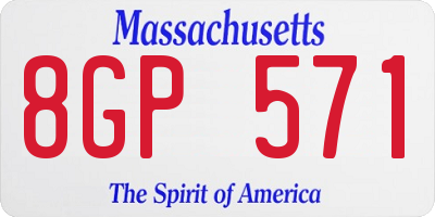 MA license plate 8GP571