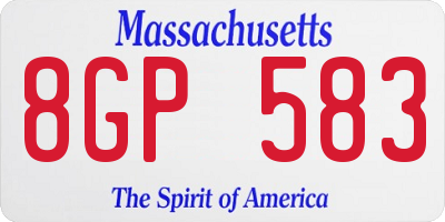 MA license plate 8GP583