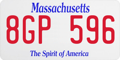 MA license plate 8GP596