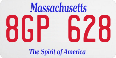 MA license plate 8GP628