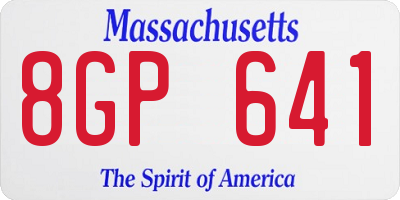 MA license plate 8GP641