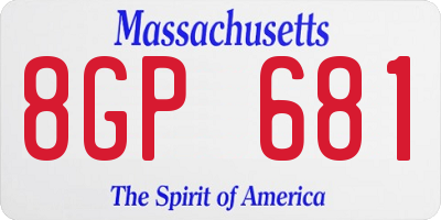MA license plate 8GP681