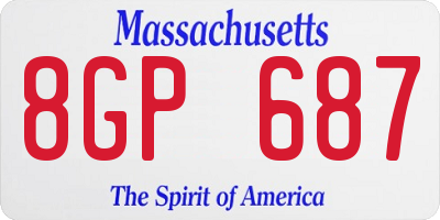 MA license plate 8GP687