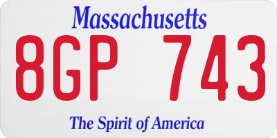 MA license plate 8GP743